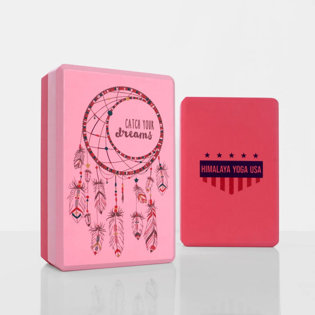 Pink Dream Catcher EVA Yoga Blocks – 3” x 6” x 9” by Himalaya Yoga USA
